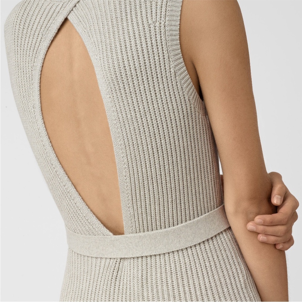 All Saints East Knit Midi Dress in Stone Tan Small - Picture 2 of 10